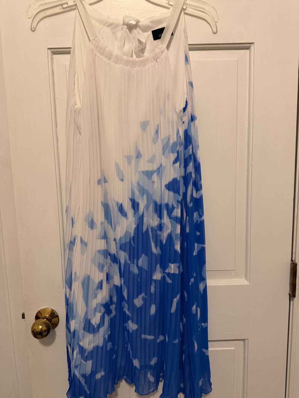 Apt. 9 Pleated Chiffon Ombre Dress Size 8 Blue White